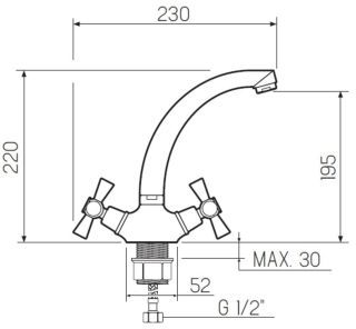 Смеситель для кухни РМС SL138-272F хром